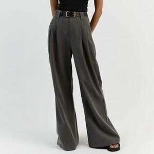 DISSH Harley Charcoal Gray Wide Leg Wool Blend Trousers Women’s Size US 10 Pants